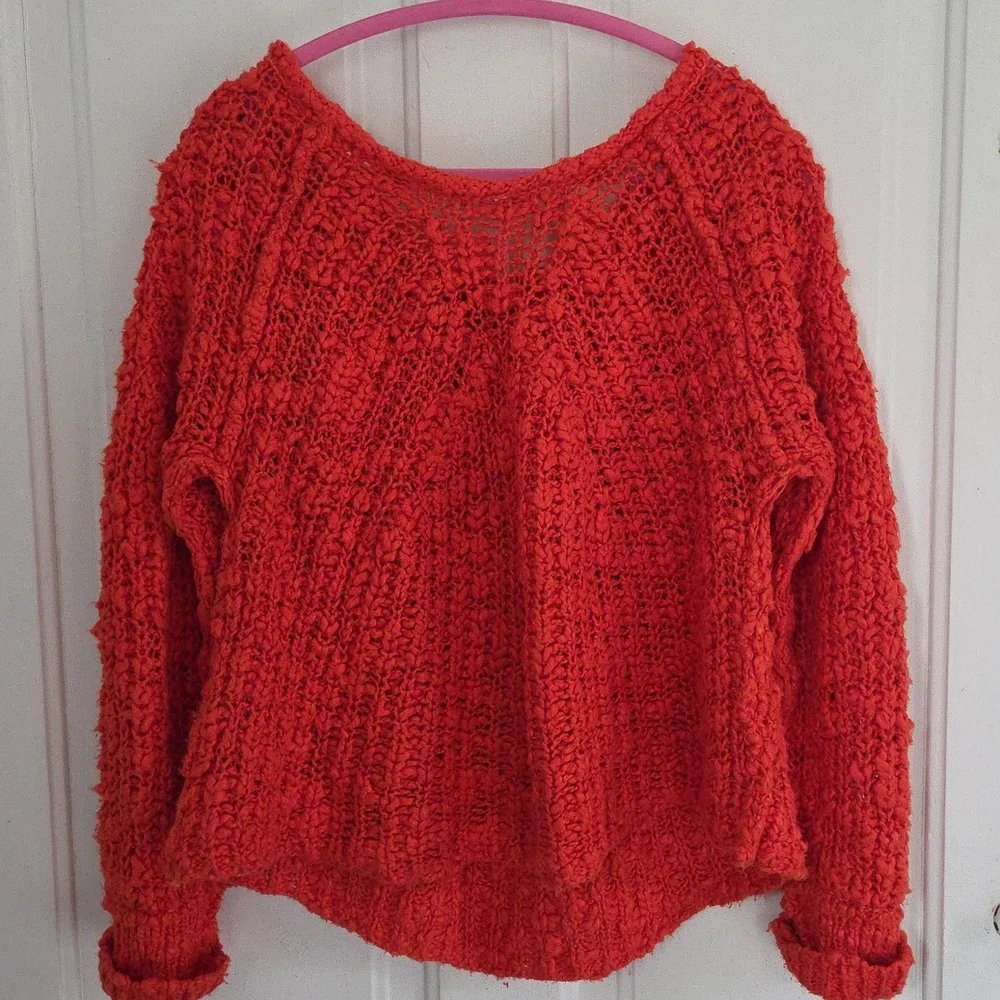 Free People Red Orange Sweater